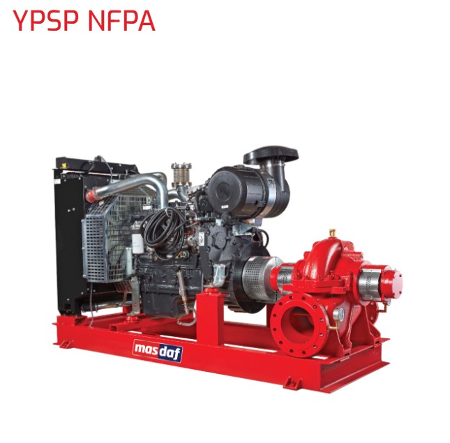 9. YPSP NFPA Ayrılabilir Gövdeli Çift Emişli Santrifüj Yangın Pompası