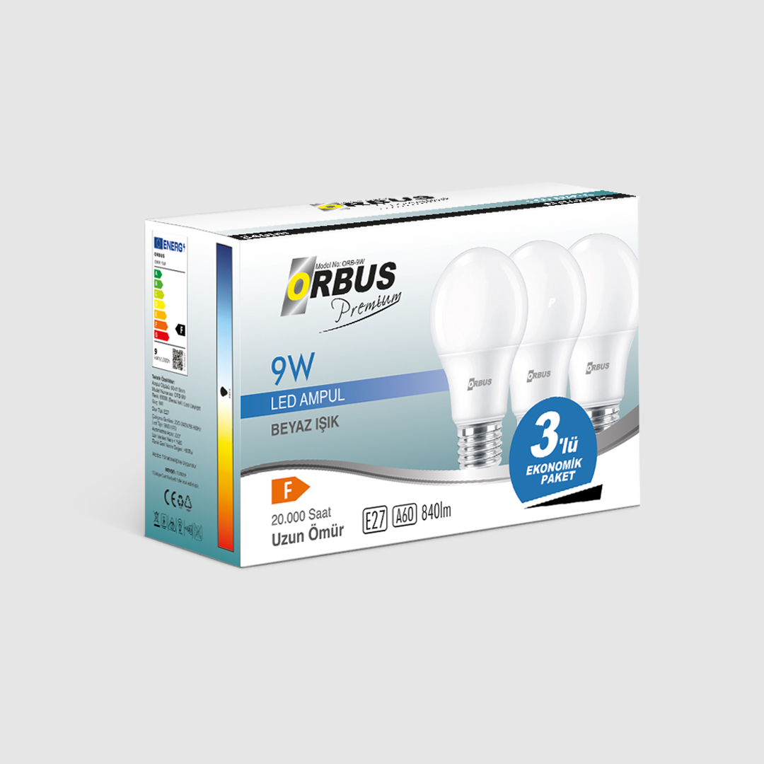 9 WATT LED AMPUL BEYAZ IŞIK E27 DUY